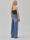 Belt Slit Denim Wide Jeans Blue - RYUL+WAI: - BALAAN 3