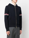 Cotton Milano Armband Zip Up Hoodie Navy - THOM BROWNE - BALAAN 3