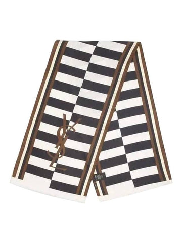 graphic print muffler white - SAINT LAURENT - BALAAN 1