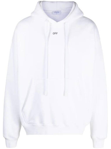 logo print hoodie OMBB085F23FLE0010110 - OFF WHITE - BALAAN 1