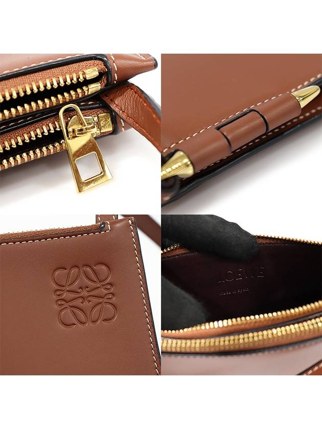 113 54 Z43 Brown Calfskin Gate Double Zipper Pouch Cross Bag - LOEWE - BALAAN 7