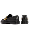 Men's V Logo Studded Leather Loafers Black - VALENTINO - BALAAN.