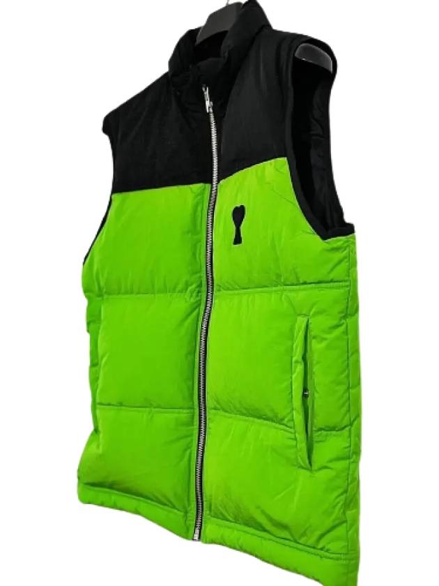 Heart Logo Patch Padded Vest Green - AMI - BALAAN 3