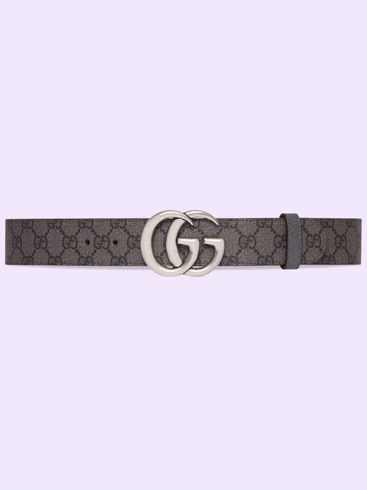 GG Marmont Reversible Leather Belt Gray Black - GUCCI - BALAAN 2