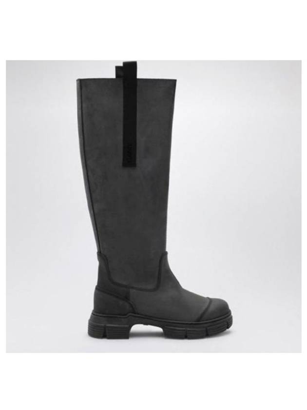 Recycle Rubber Long Boots Black - GANNI - BALAAN 3