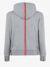 Center Back Stripe Cotton Zip Up Hoodie Light Grey - THOM BROWNE - BALAAN 8