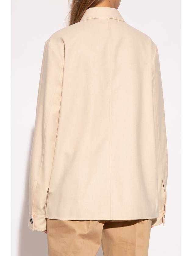 Wool Long Sleeve Shirt Cream - JIL SANDER - BALAAN 5