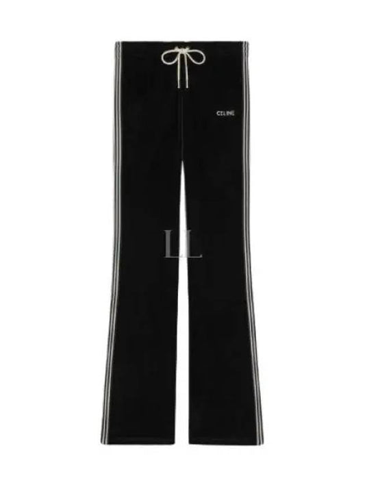 Velvet Jersey Track Pants Black - CELINE - BALAAN 2