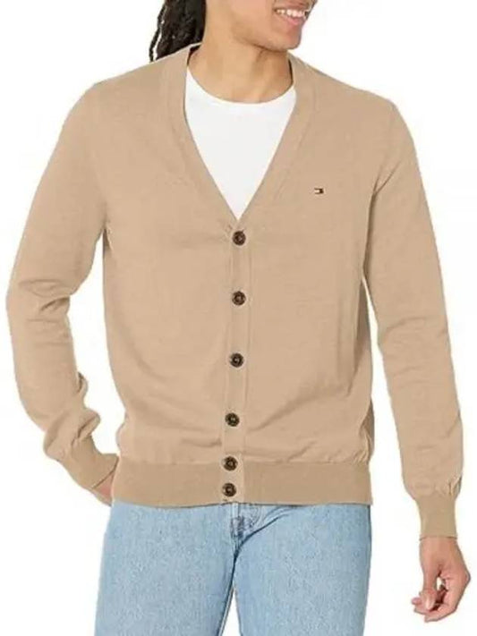 Essential Signature Cardigan Beige - TOMMY HILFIGER - BALAAN 2