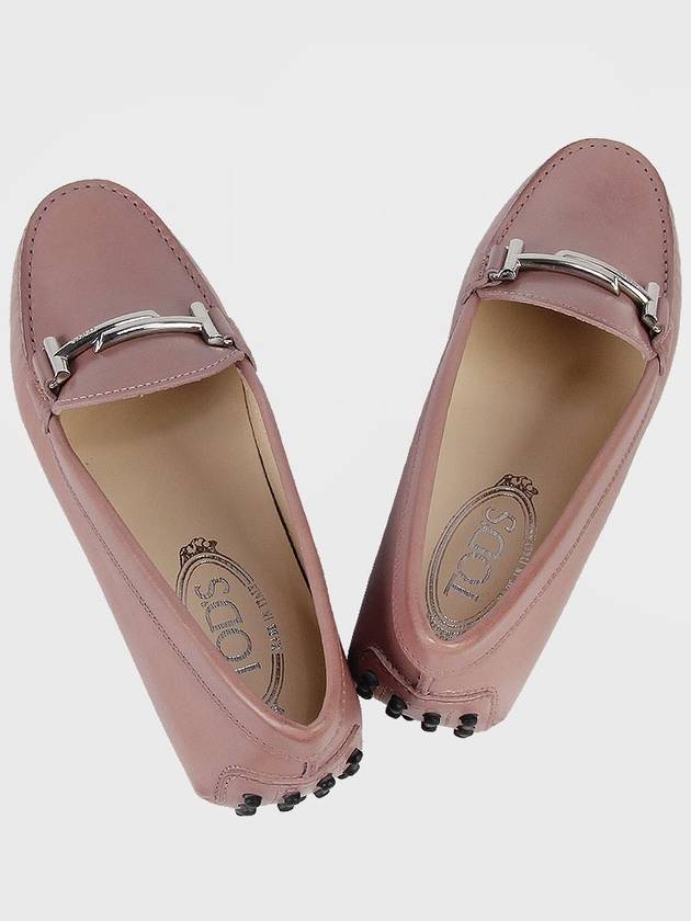 Gomino Double T Leather Driving Shoes Pink - TOD'S - BALAAN.