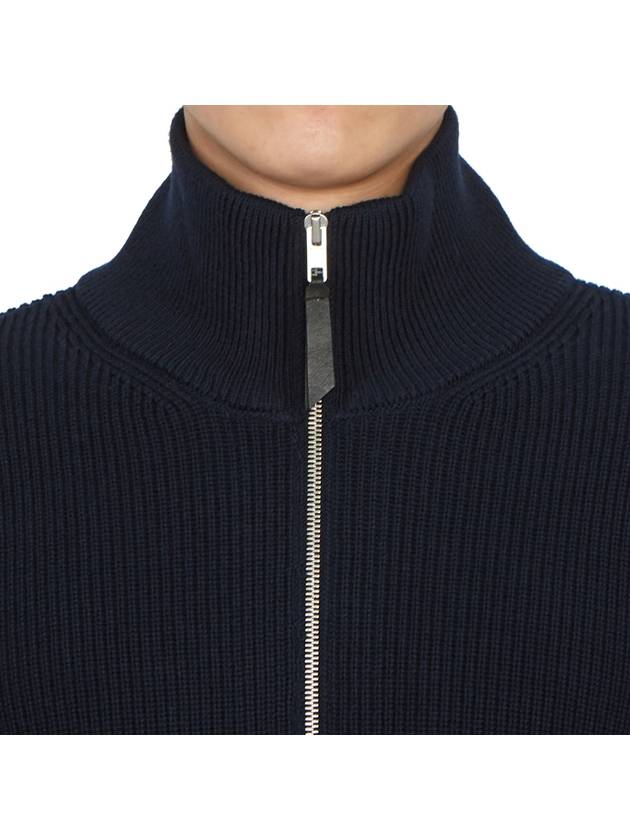 Stitch Knit High Neck Full Zip Up Cardigan Navy - MAISON MARGIELA - BALAAN 8