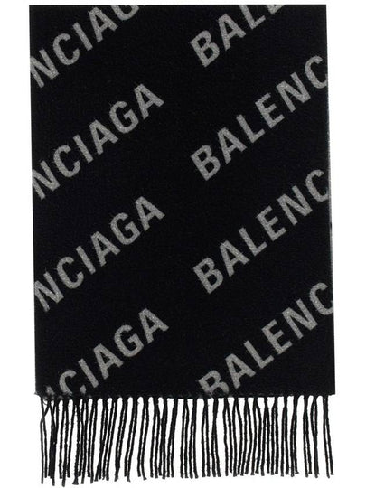 All-Over Logo Muffler Black - BALENCIAGA - BALAAN 2