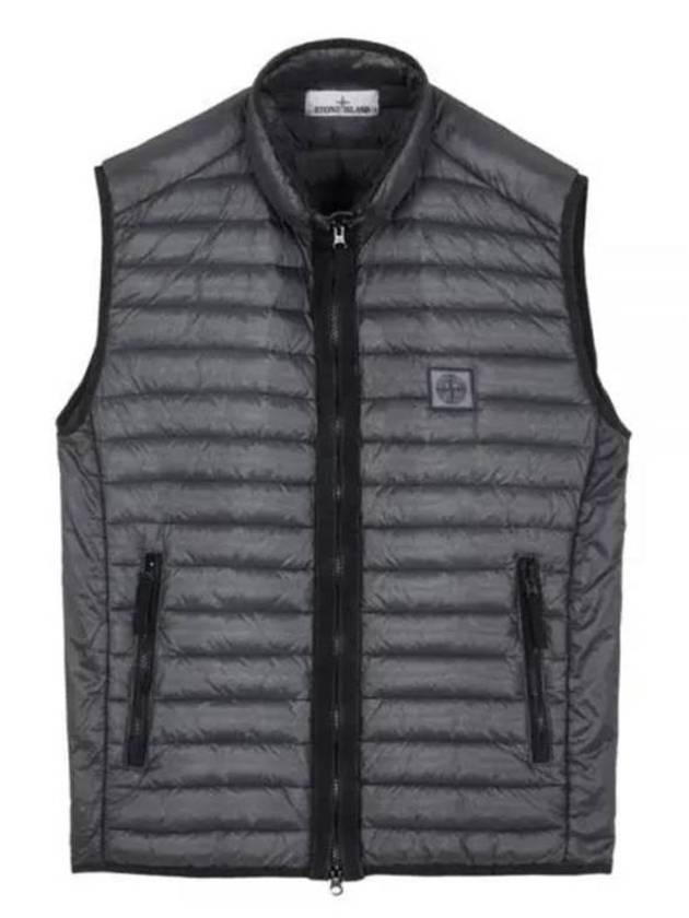 Men's Logo Patch Puffer Vest Navy - STONE ISLAND - BALAAN 2