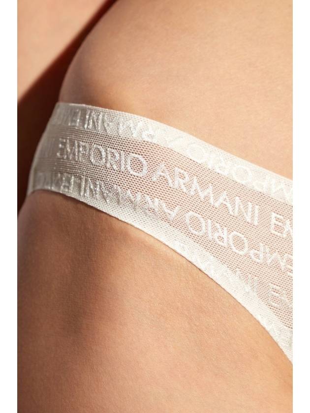 Emporio Armani Lace Briefs With Logo 2-pack, Women's, Cream - EMPORIO ARMANI - BALAAN 4