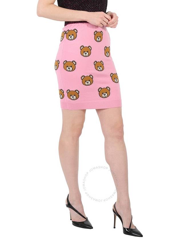 Moschino Ladies Fantasia Rosa Allover Teddy Bear Wool Skirt, Brand Size 38 (US Size 4) - MOSCHINO - BALAAN 3