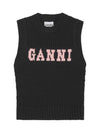 Cotton Rope Vest Black - GANNI - BALAAN 1