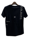 Lettering Graphic Short Sleeve T-Shirt Navy - S MAX MARA - BALAAN 4