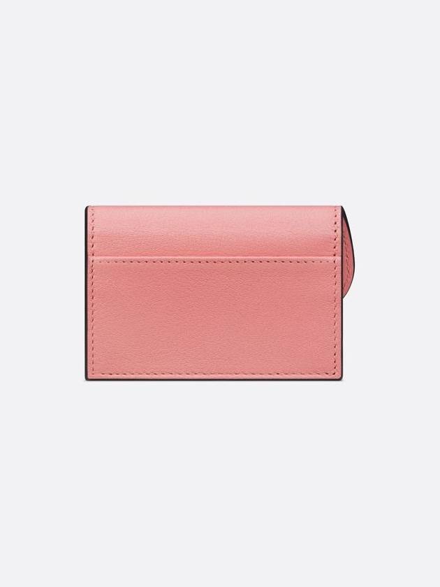 Saddle Bloom Goatskin Flap Card Wallet Light Pink - DIOR - BALAAN 5