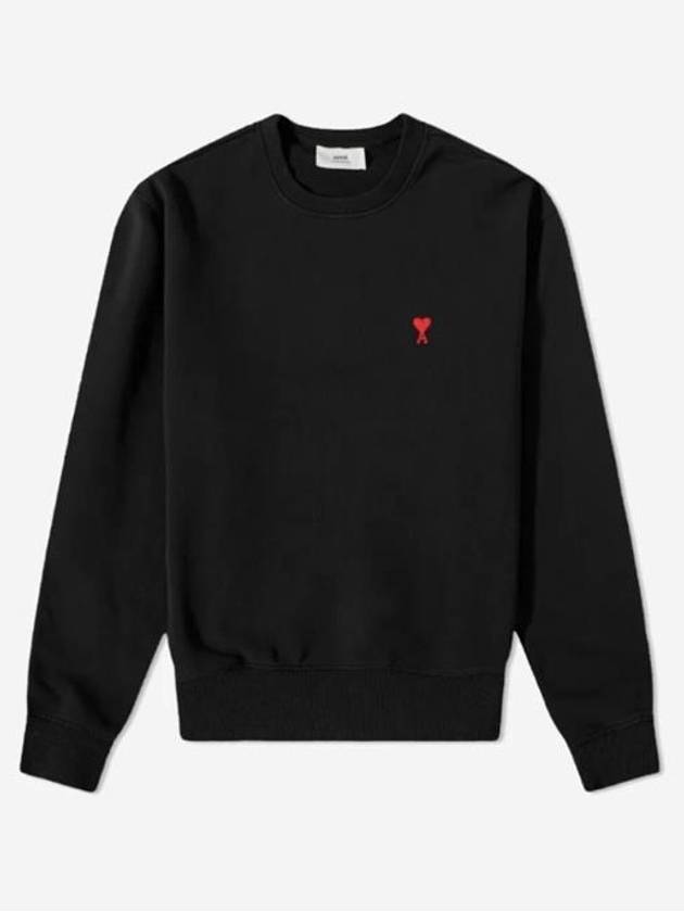 Heart Logo Patch Knit Top Black - AMI - BALAAN 2