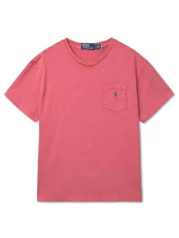 30 reward points classic fit cotton linen pocket t shirt red - POLO RALPH LAUREN - BALAAN 1