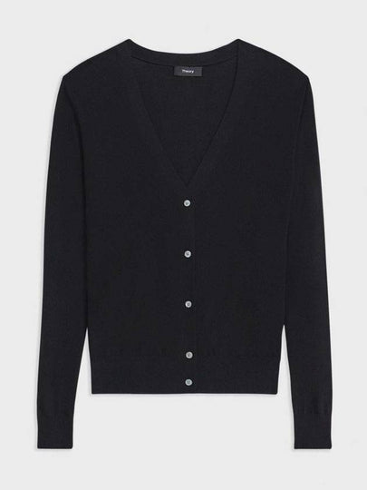 Fine Knit Wool Cardigan Black - THEORY - BALAAN 2