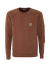 Logo Patch Crew Neck Sweatshirt Brown - CP COMPANY - BALAAN 1