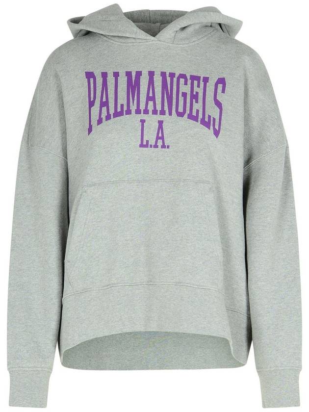 Palm Angels 'College' Grey Cotton Sweatshirt - PALM ANGELS - BALAAN 1