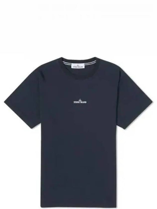 Stamp Two Print Short Sleeve T-Shirt Navy - STONE ISLAND - BALAAN 2