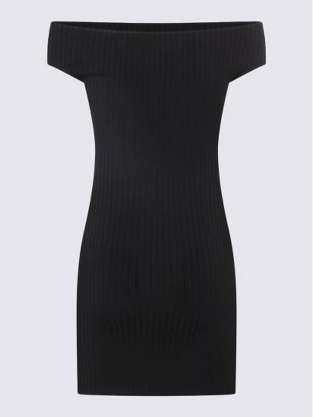 Off-Shoulder Short Dress Black - AMI - BALAAN 2