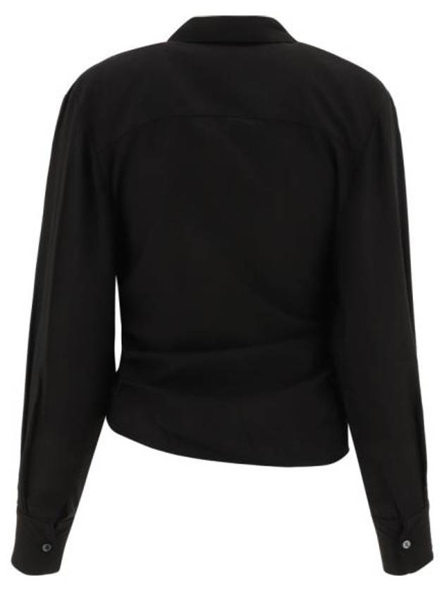 Le Chemise Bahia Tied Sash Shirt Black - JACQUEMUS - BALAAN 3