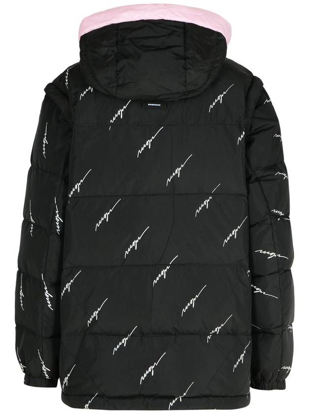 Nylon Down Cursive Logo Padding Black - MSGM - BALAAN 4