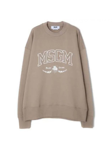 Logo Print Sweatshirt Beige - MSGM - BALAAN 1