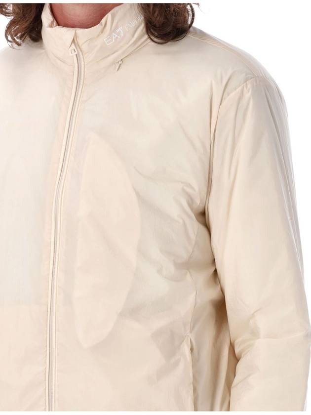 Logo print zip up jacket cream - EMPORIO ARMANI - BALAAN 4