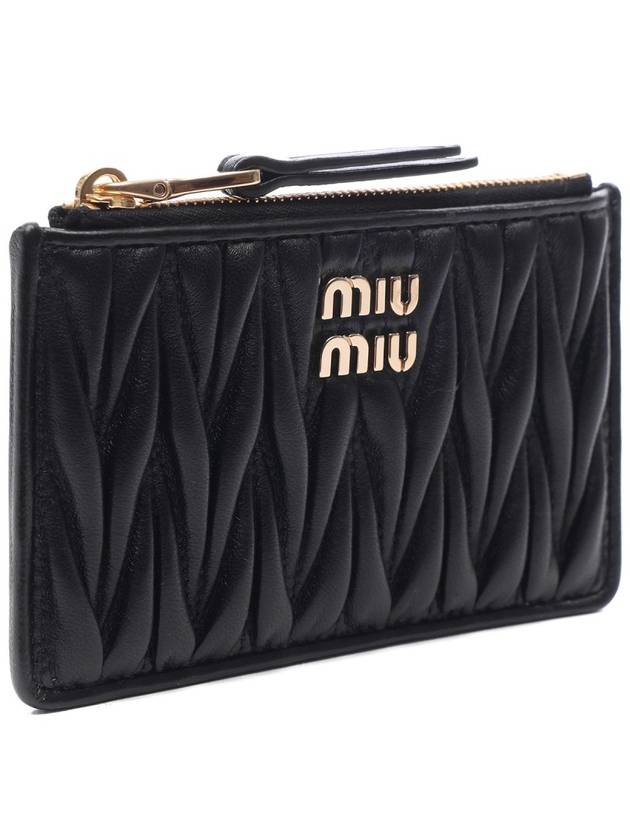 Matelasse Leather Envelope Wallet Black - MIU MIU - BALAAN 4