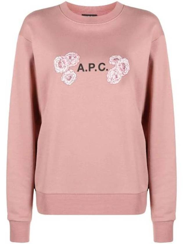 Flower Logo Sweatshirt Pink - A.P.C. - BALAAN 1