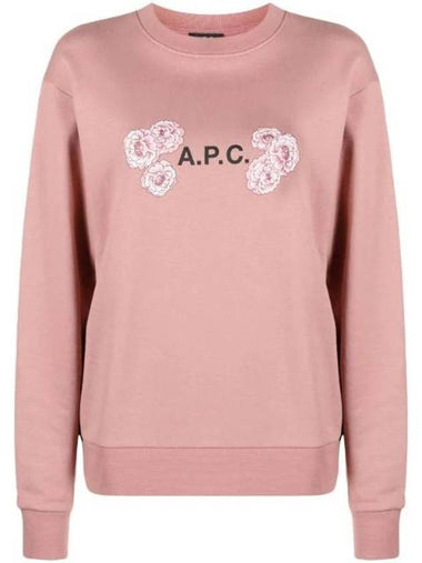 Flower Logo Sweatshirt Pink - A.P.C. - BALAAN 1