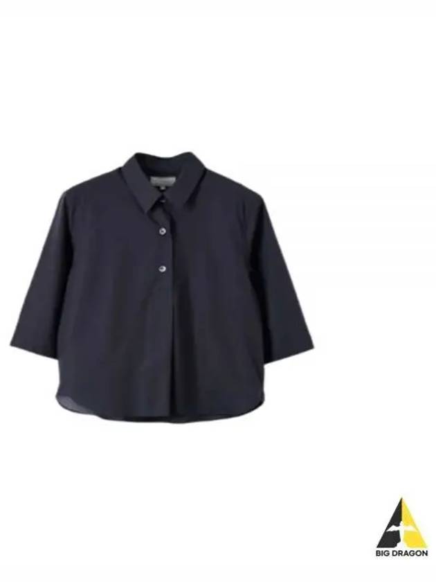 THREE BUTTON SHIRT BLACK WOSH0274S24FXT BLK - MARGARET HOWELL - BALAAN 1