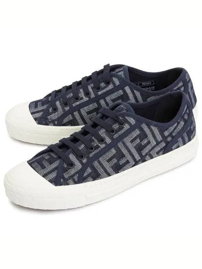 Domino FF Morty Denim Low Top Sneakers Blue - FENDI - BALAAN 2