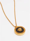 Enamel Medusa Necklace Black Gold - VERSACE - BALAAN 4