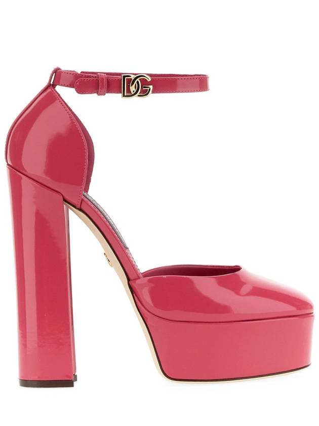 Women's Polished Calfskin Sandals Heel Pink - DOLCE&GABBANA - BALAAN 2