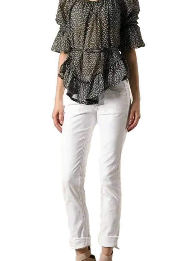 Women's Skinny Pants White - ISABEL MARANT - BALAAN.