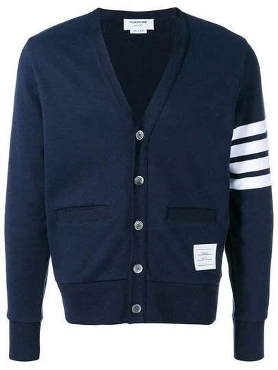 Classic V-Neck 4 Bar Stripe Cardigan Navy - THOM BROWNE - BALAAN 2