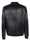 Reversible Nappa Leather Nylon Bomber Jacket Black - PRADA - BALAAN 3