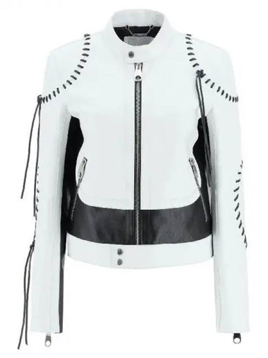 Chloe bicolor string embellished biker jacket - CHLOE - BALAAN 1