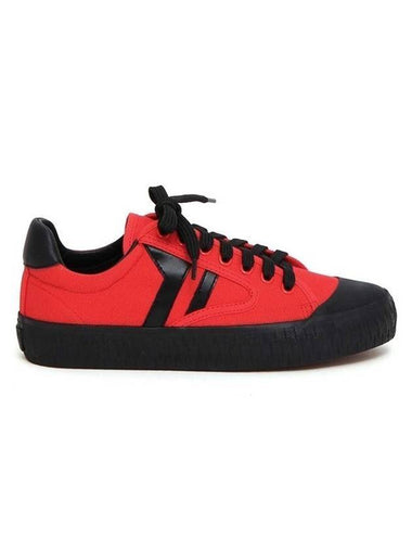 Women's Plimsoll Canvas Low Top Sneakers Red - CELINE - BALAAN 1