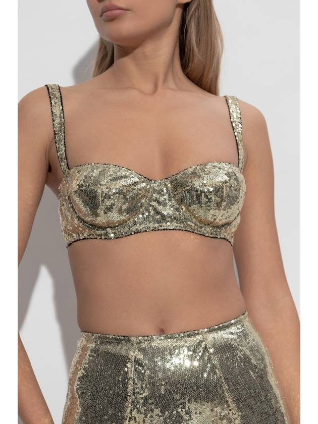 Dolce & Gabbana Sequin Bra, Women's, Gold - DOLCE&GABBANA - BALAAN 3