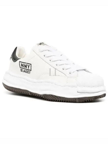 A08FW735 White Blakey Canvas Low Top Sneakers - MIHARA YASUHIRO - BALAAN 1