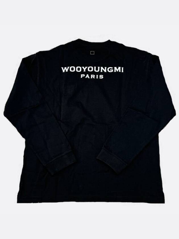 Back Logo Cotton Long Sleeve T-shirt Black - WOOYOUNGMI - BALAAN 2