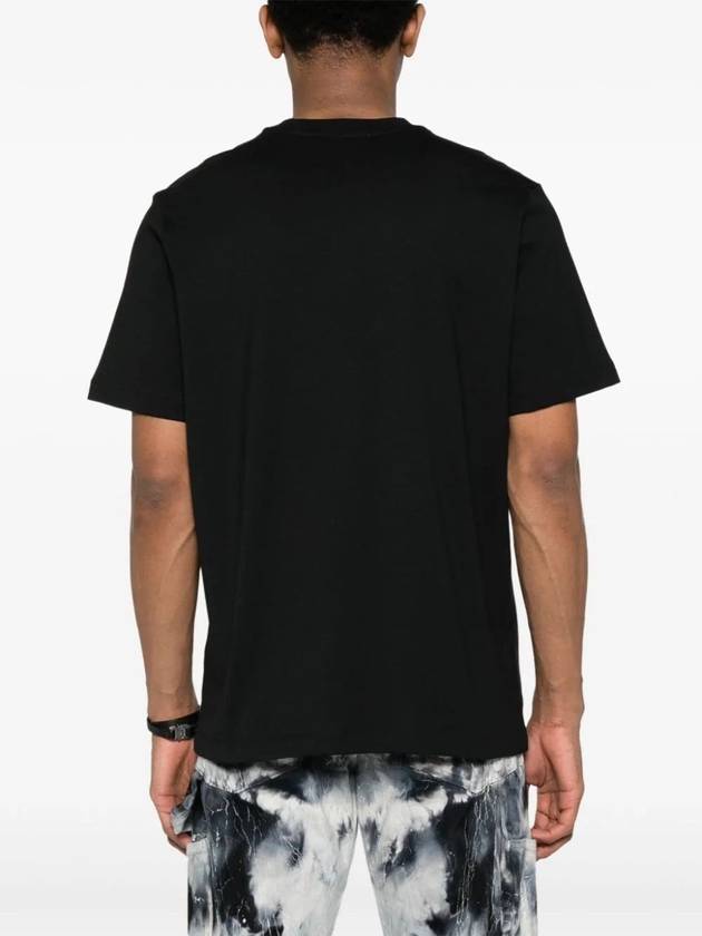 Embroidered Logo Cotton Short Sleeve T-shirt Black - MSGM - BALAAN 4