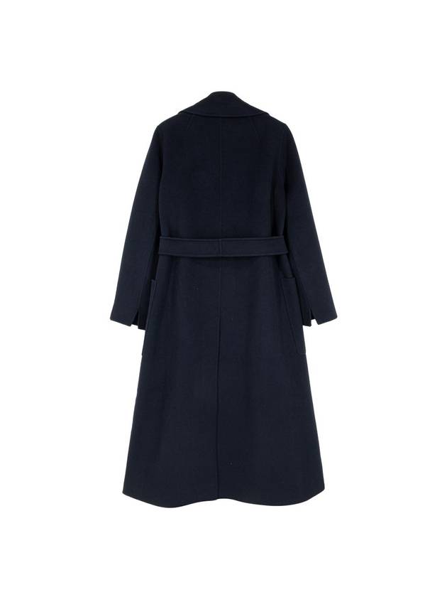 Agata Virgin Wool Single Coat Navy - MAX MARA - BALAAN 6